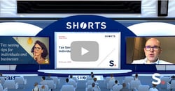 Tax Savings webinar promotion with play button